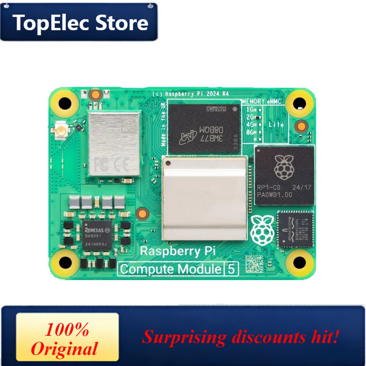 Raspberry Pi 5 8Gb - TopElec Raspberry Pi Compute Module 5
